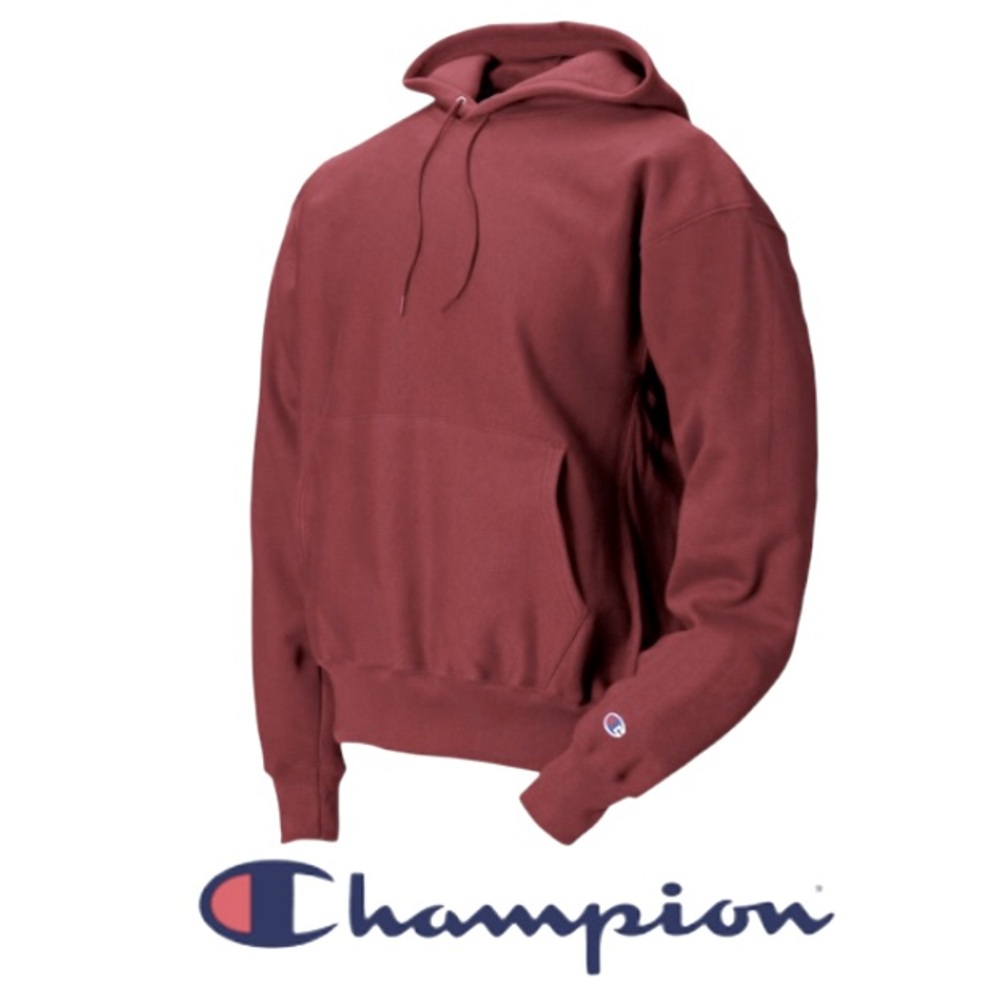 Size Small Champion Classic Cotton Blend Reverse Weave Red Hoodie Sweatshirt